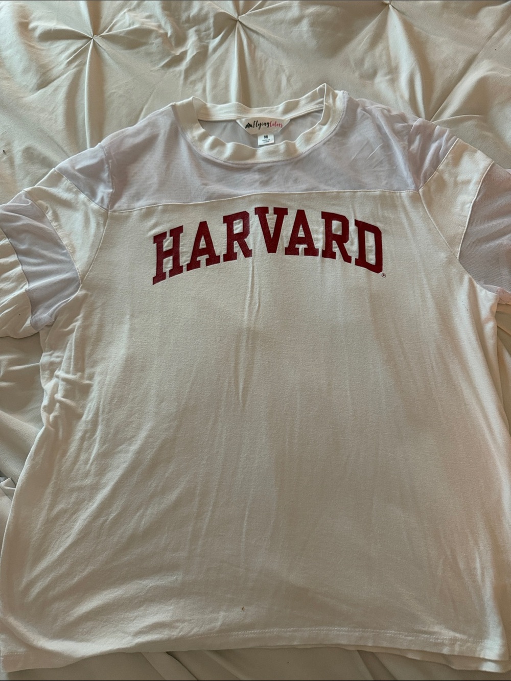 Flying Colors White Harvard Graphic Kids Top